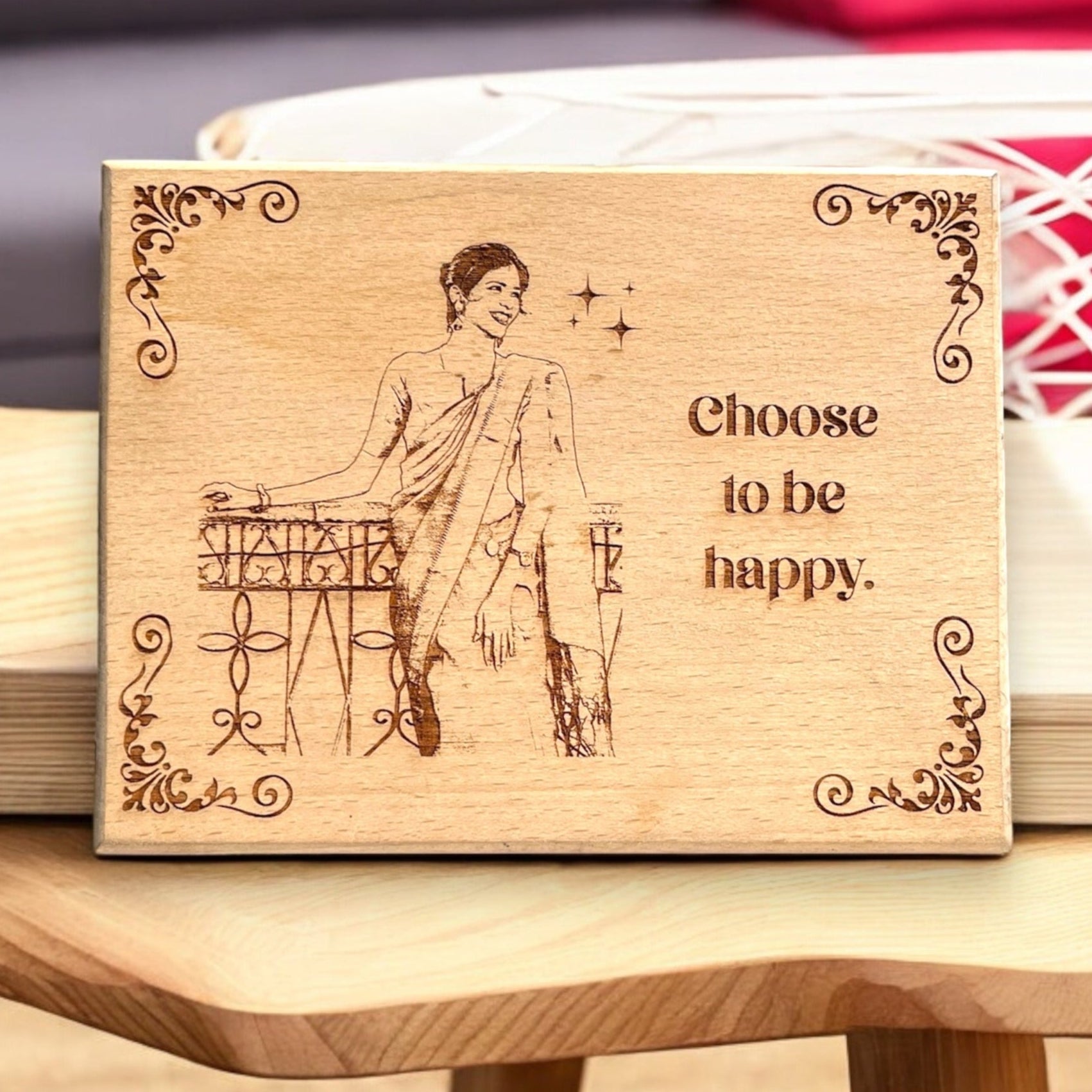 Personalised Rectangular Wood Engraved Photo Frame