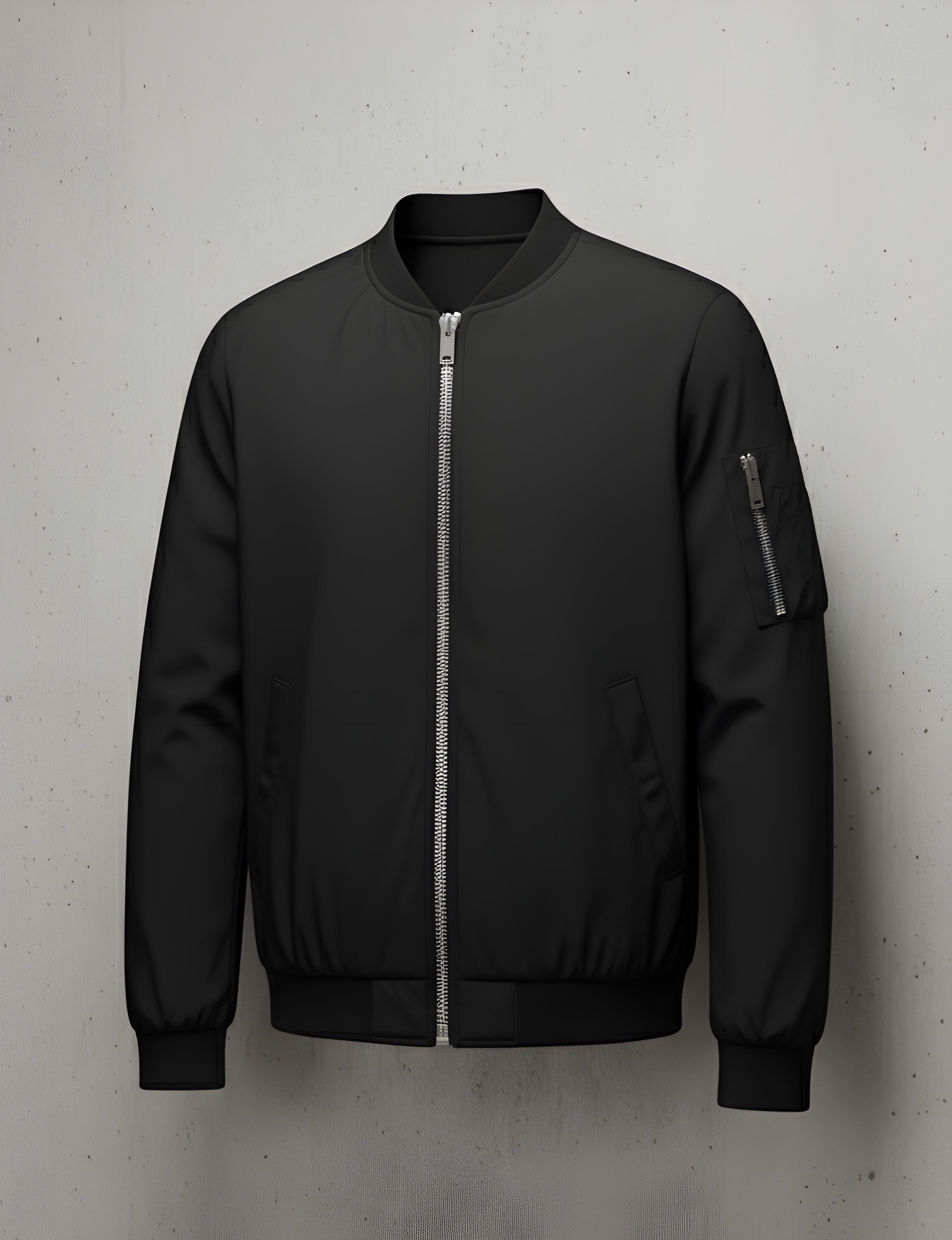 Men's Black Classic Bomber Jacket