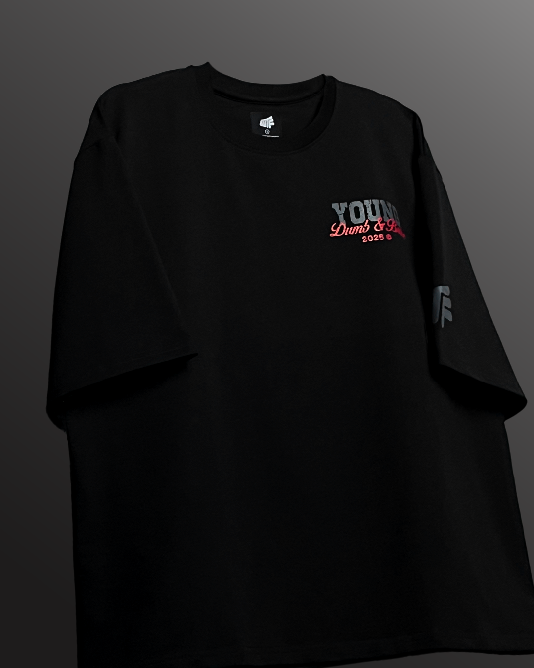 Young  Black Boxy Fit T-Shirt