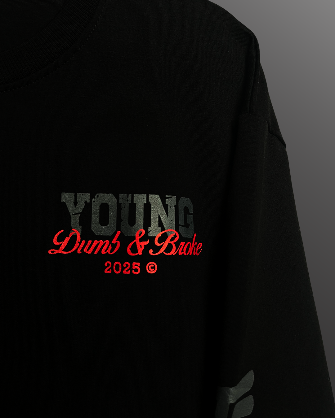 Young  Black Boxy Fit T-Shirt