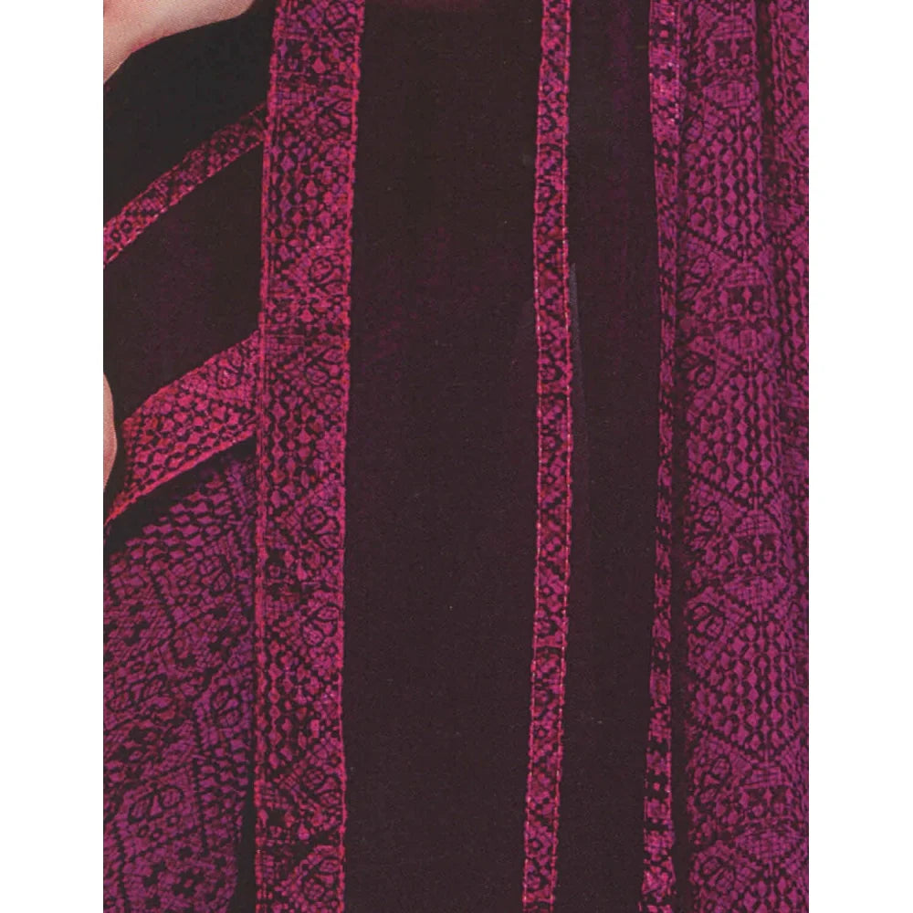 Womens Georgette Digital Printed Saree (Purple, 6.25 Mtr)