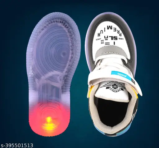 Prattle Foot Kids Led Shoes Casual Led Velcro Shoes Light weight Shoes Outdoor Sports Shoes for Little Tiny Kid T101GlowCgreen