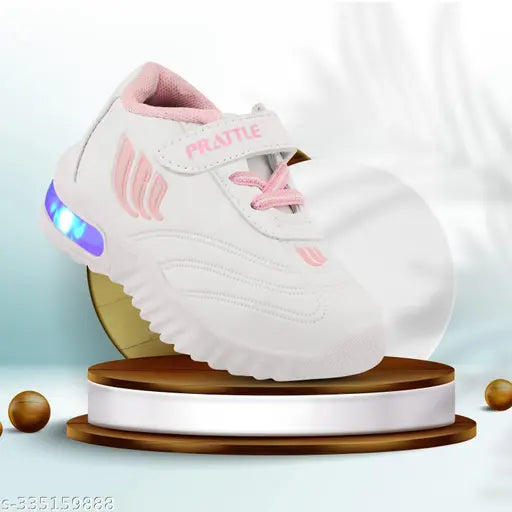 Kids Led Shoes Casual Led Velcro Shoes Light weight Shoes Outdoor Sports Shoes for Little Tiny Kid T101Pink