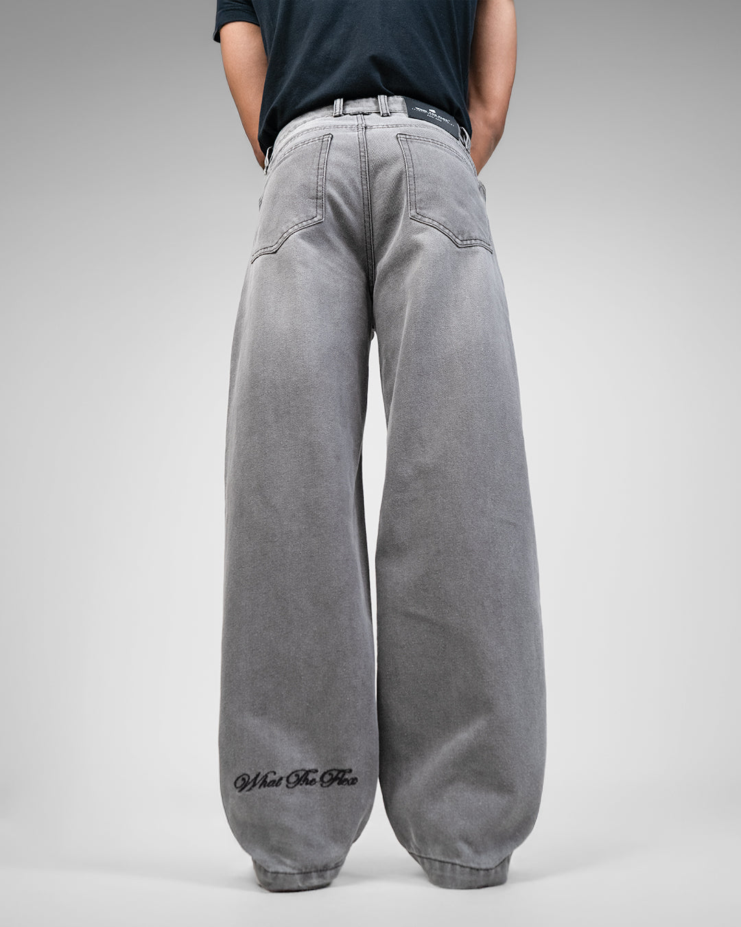 Ash Grey Baggy Denim Jeans