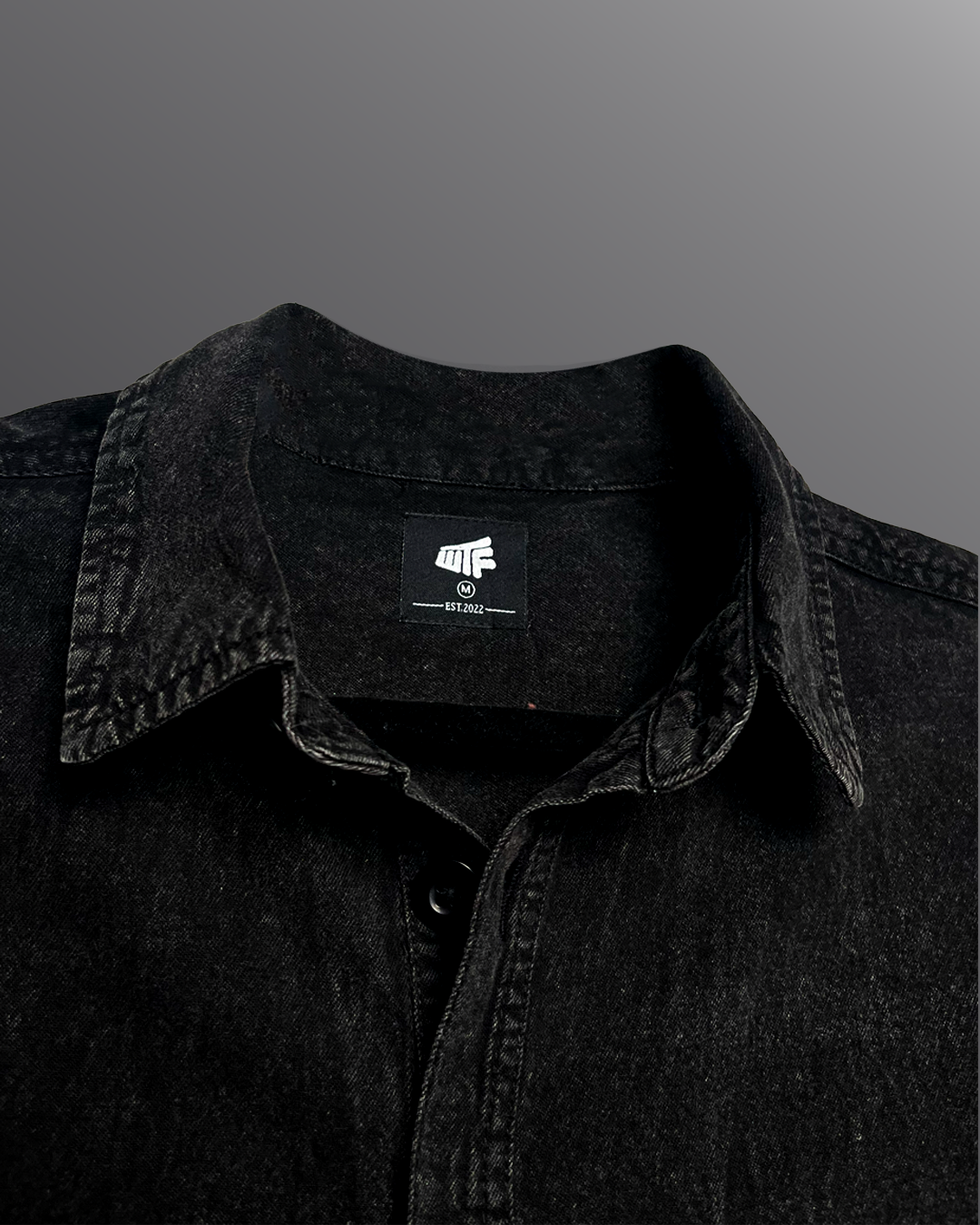 Vengeance Black Half Sleeve Denim Shirt