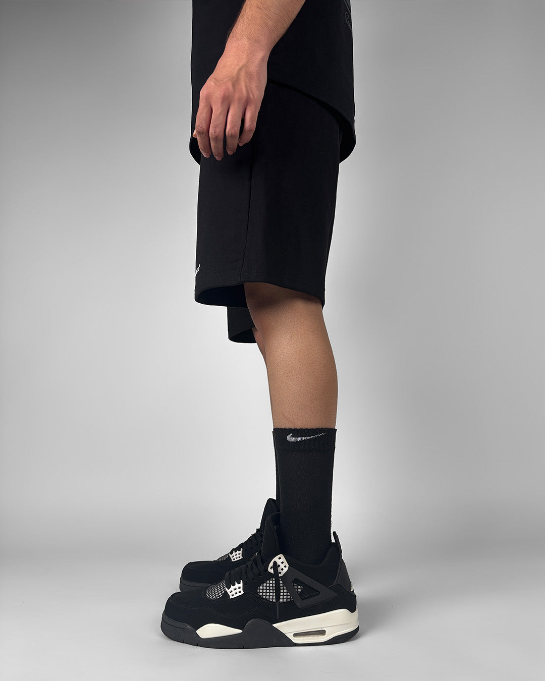 Classic Black Cotton Shorts