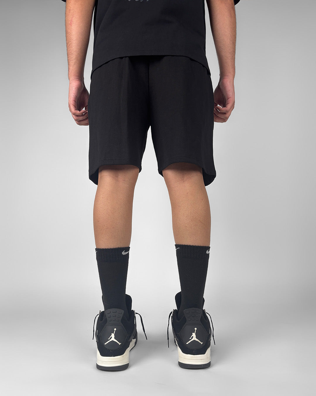 Classic Black Cotton Shorts