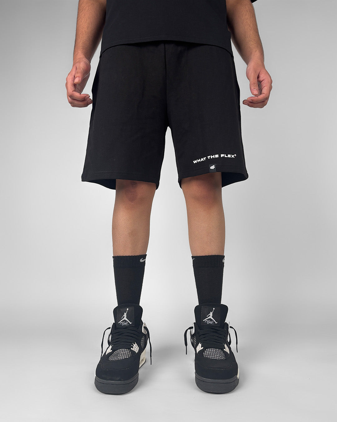 Classic Black Cotton Shorts