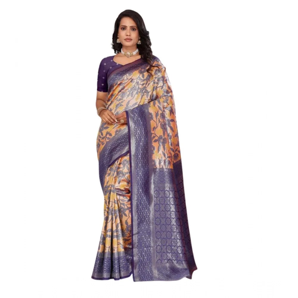 Women's Silk Embroidred Saree With Unstitched Blouse 5.5Mtr (Dark Green)