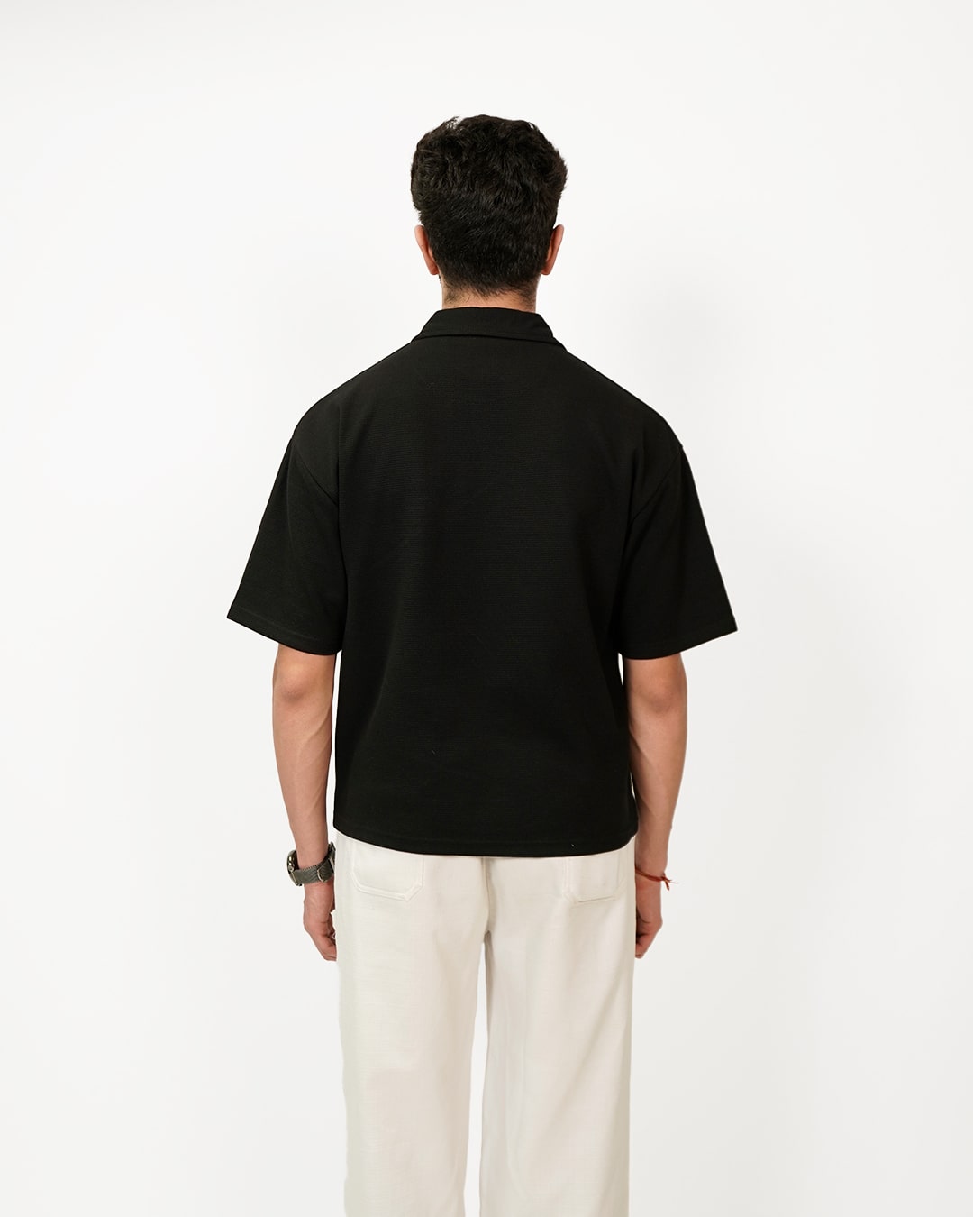 Ash Black Polo T-Shirt with Zip