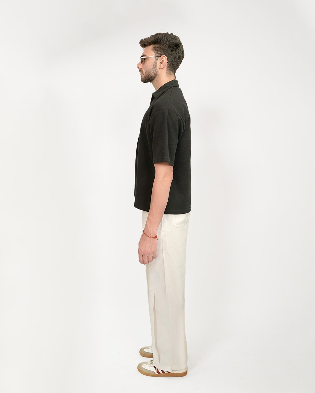 Ash Black Polo T-Shirt with Zip