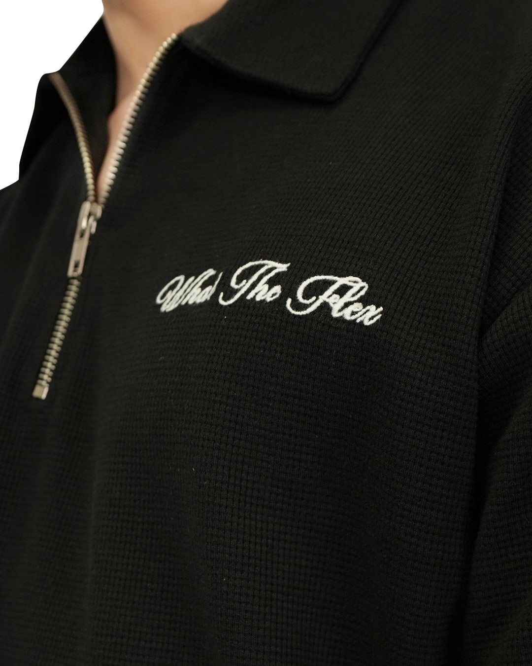 Ash Black Polo T-Shirt with Zip