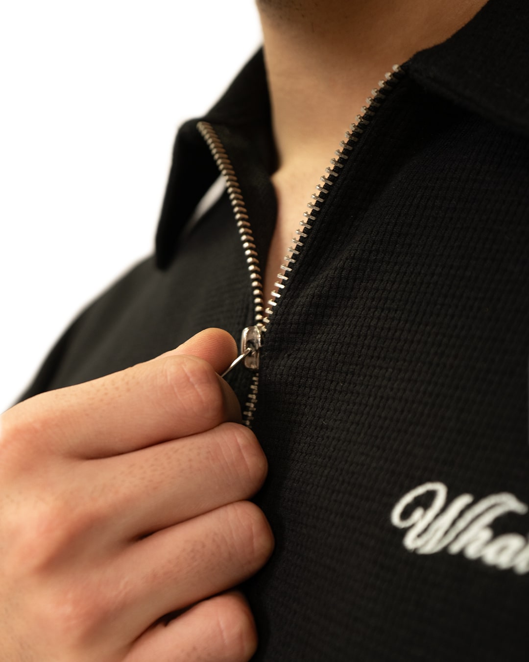 Ash Black Polo T-Shirt with Zip