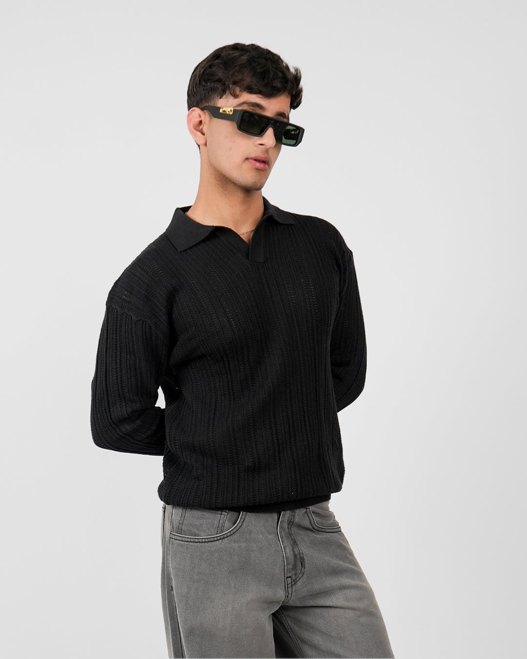 Ink Black Polo T-shirt Full Sleeve