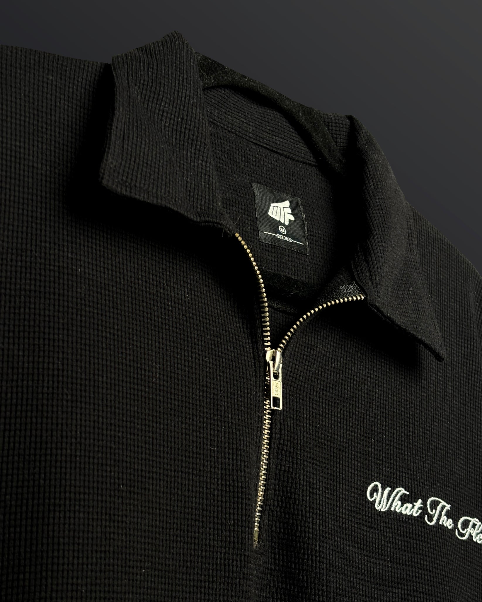 Ash Black Polo T-Shirt with Zip