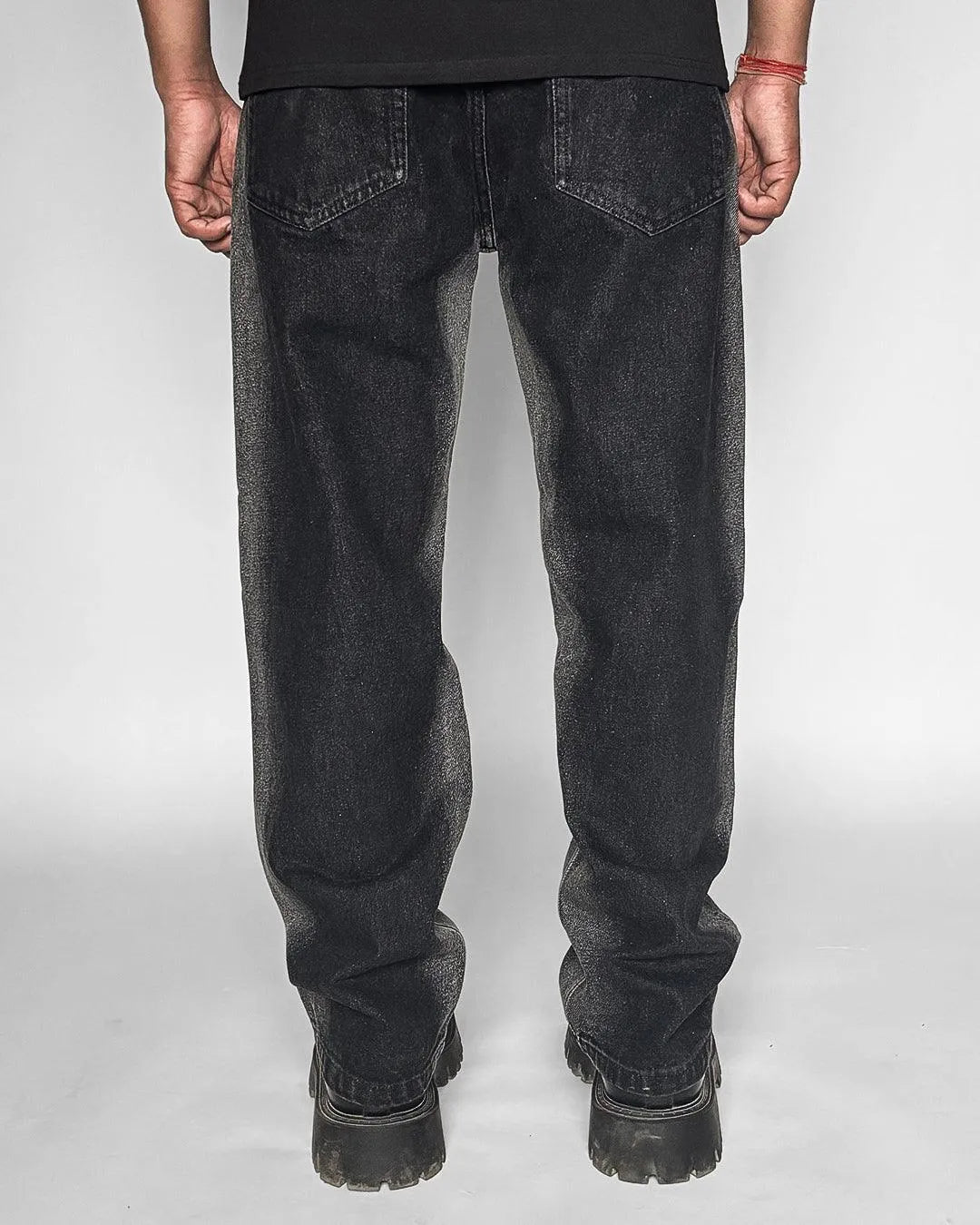 Black Denim Oversized Denim Jeans