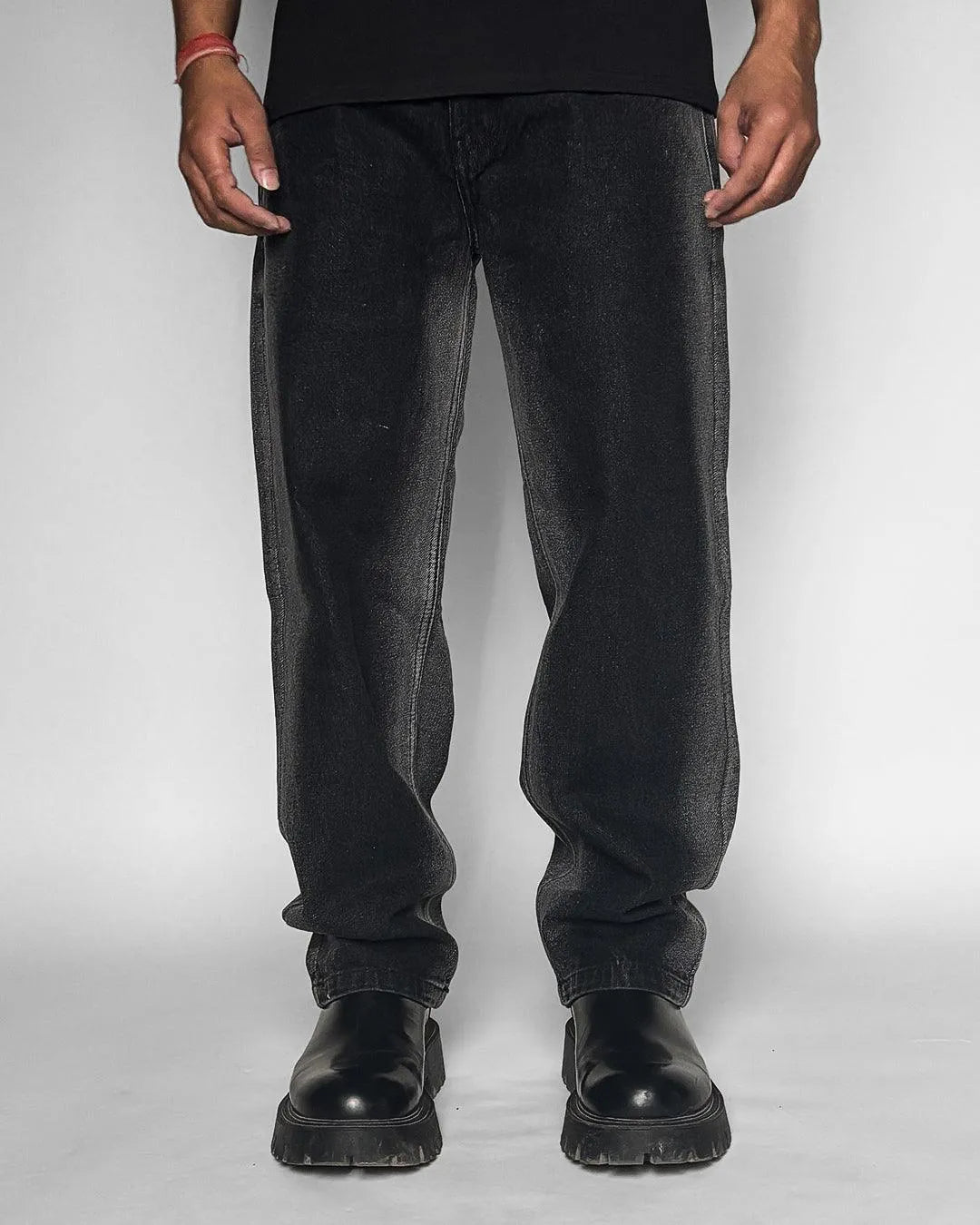 Black Denim Oversized Denim Jeans