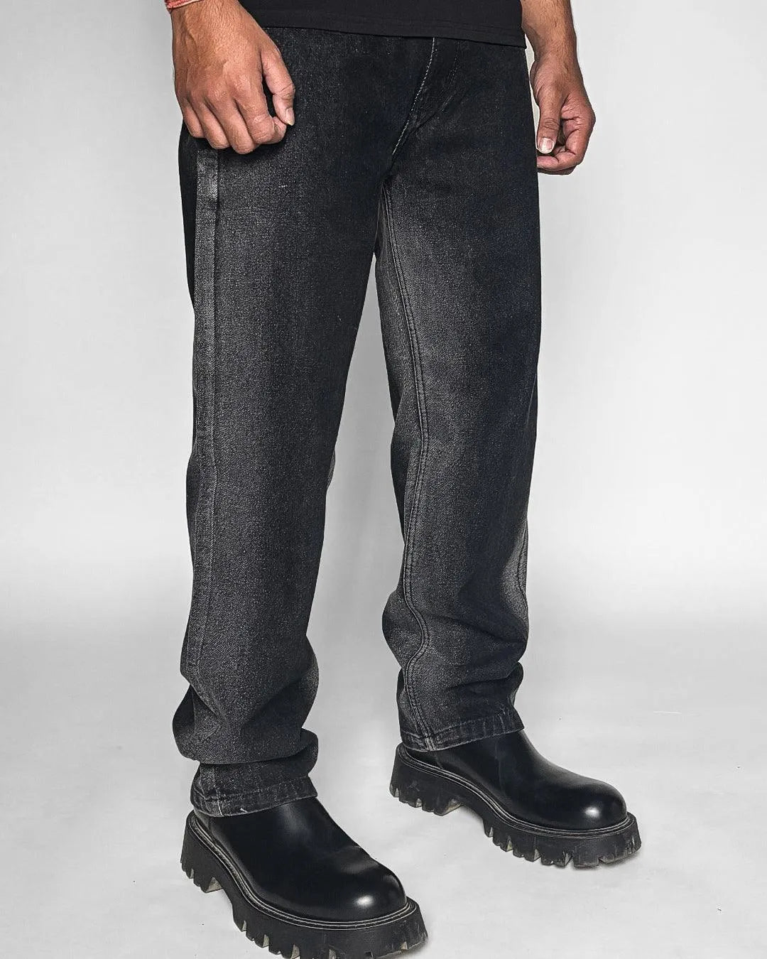 Black Denim Oversized Denim Jeans