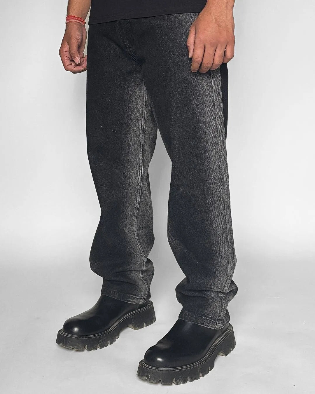 Black Denim Oversized Denim Jeans