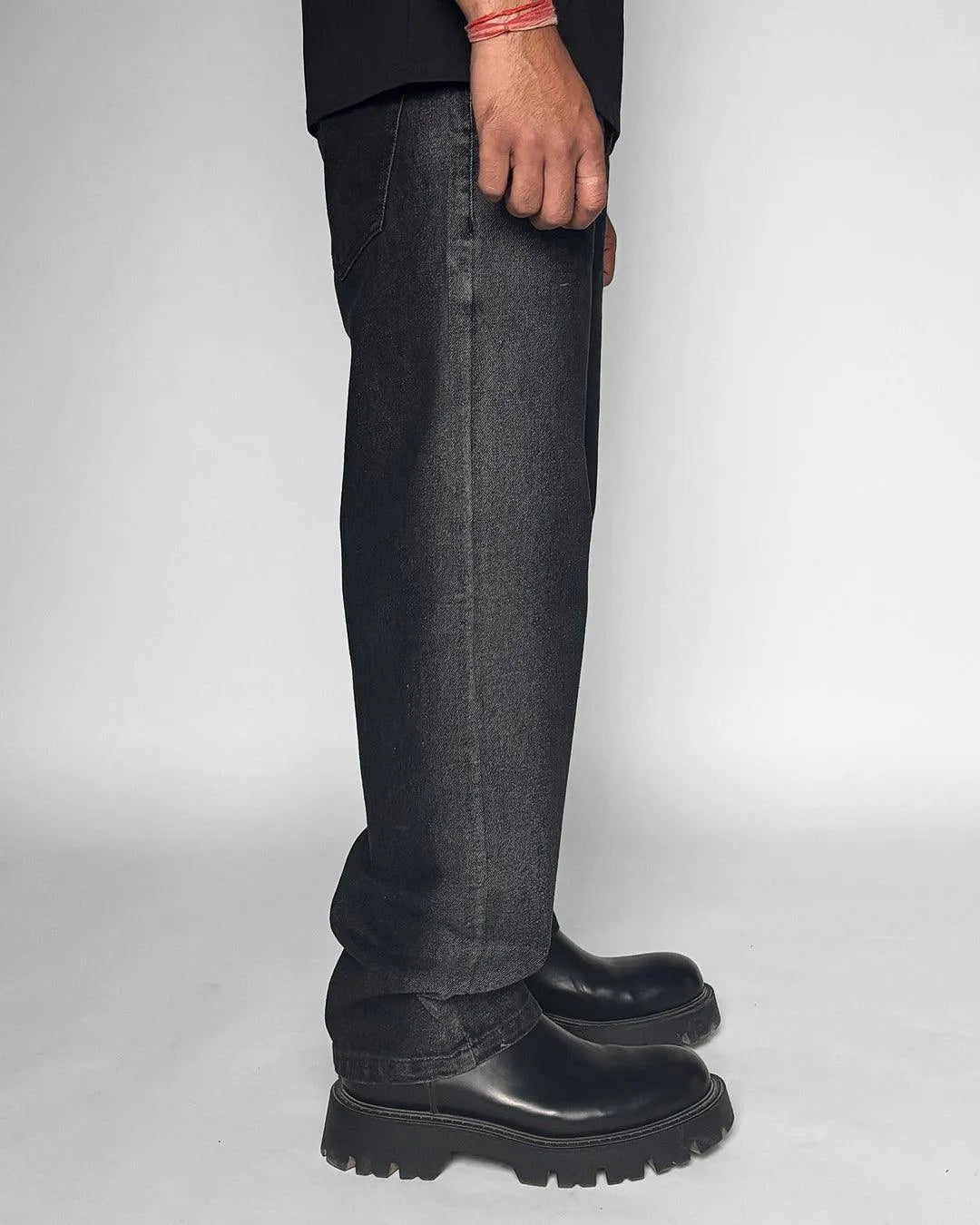 Black Denim Oversized Denim Jeans