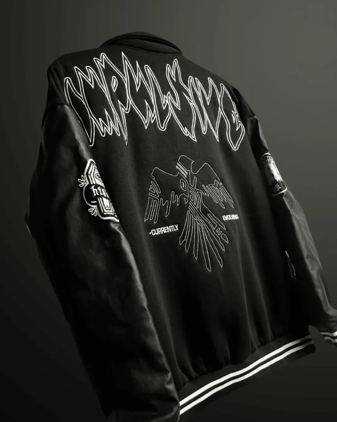 Impulsive Black Varsity Jacket