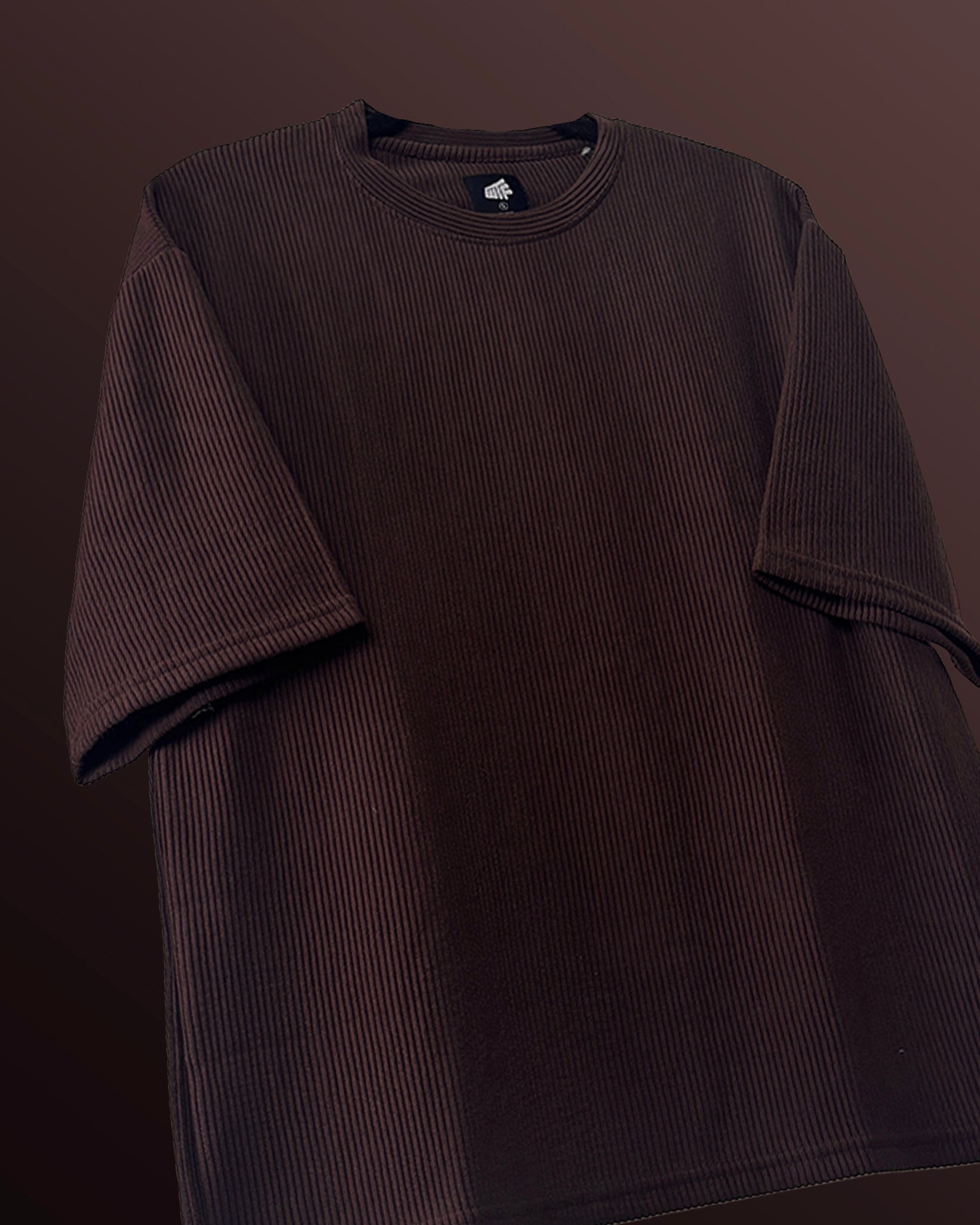 Brown Ribbed T-Shirt