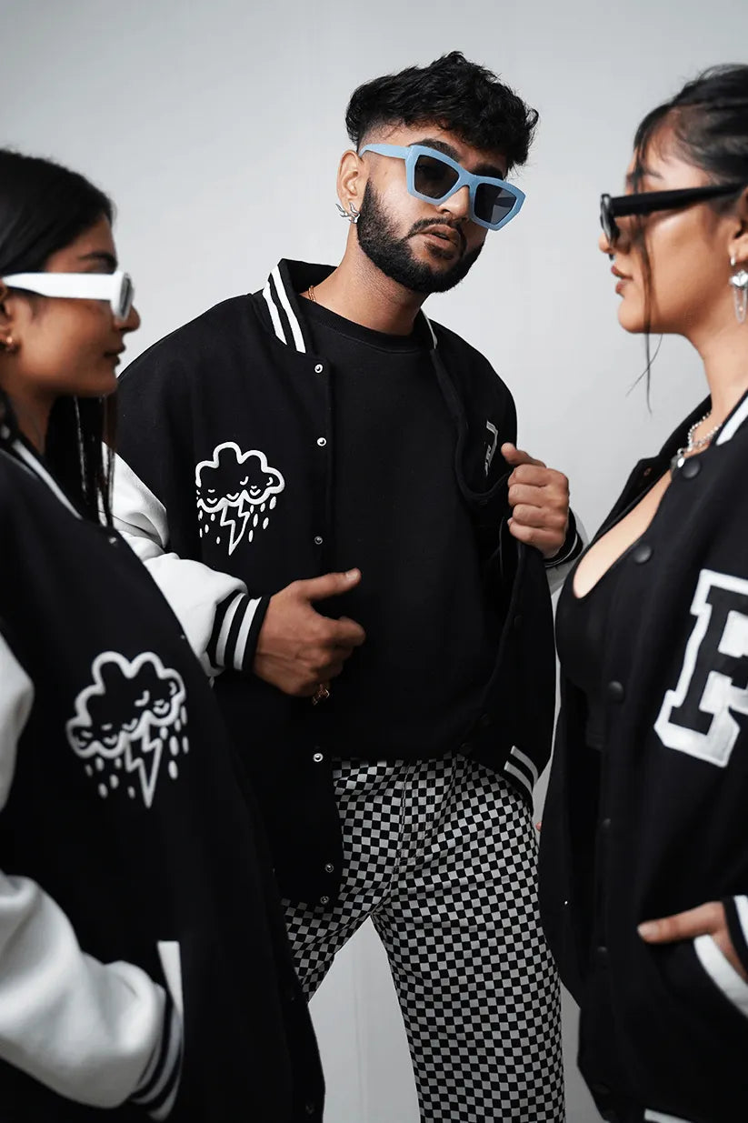 Did I Imagine It? Black Varsity Jacket