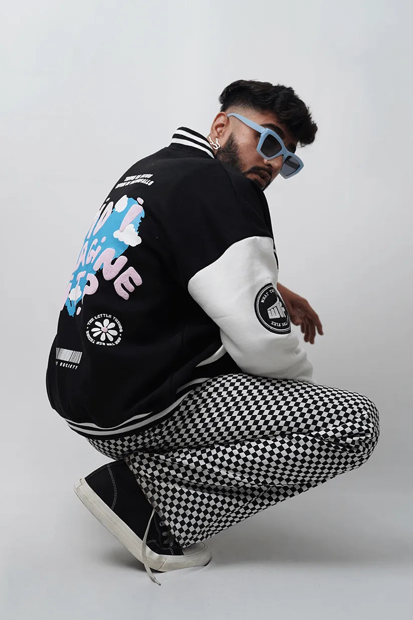 Did I Imagine It? Black Varsity Jacket