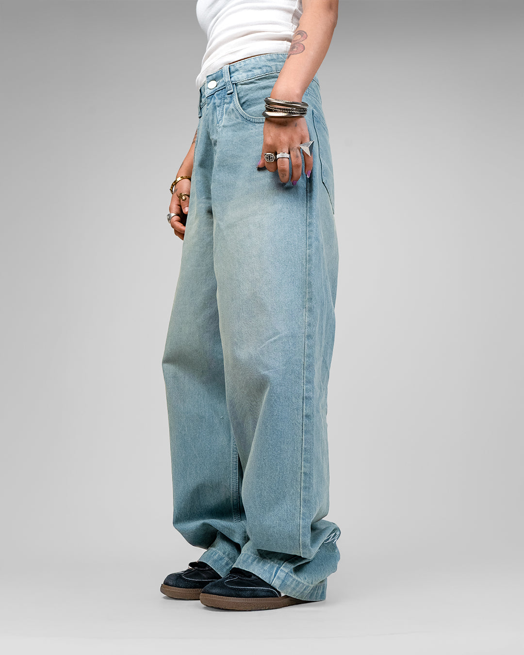 Frost Blue Baggy Denim Jeans