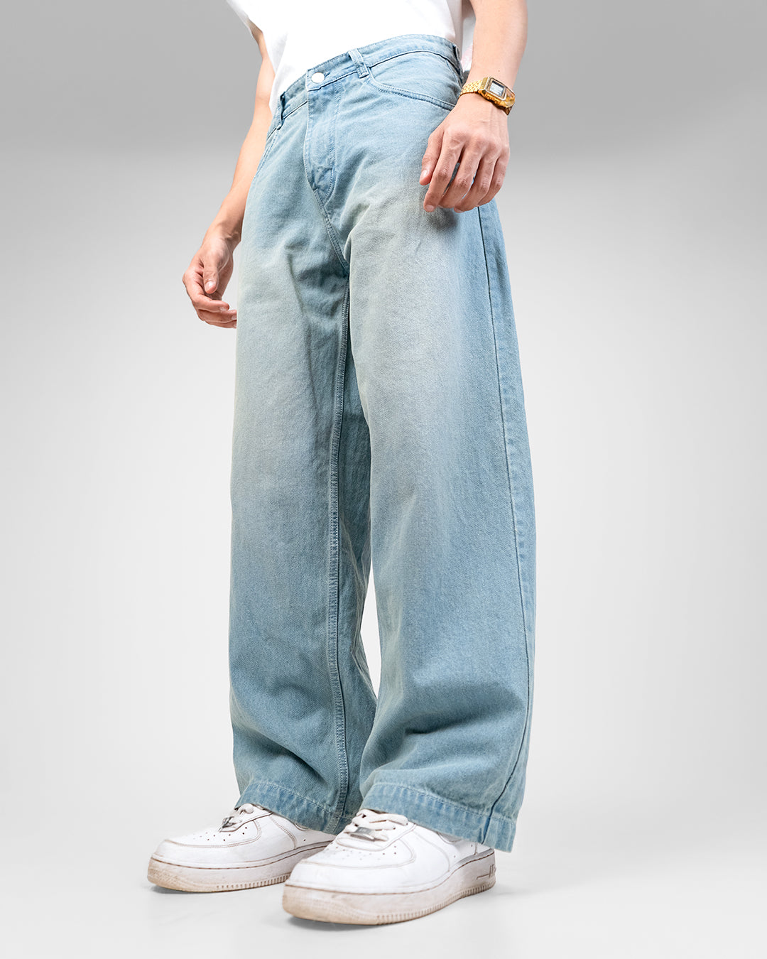 Frost Blue Baggy Denim Jeans