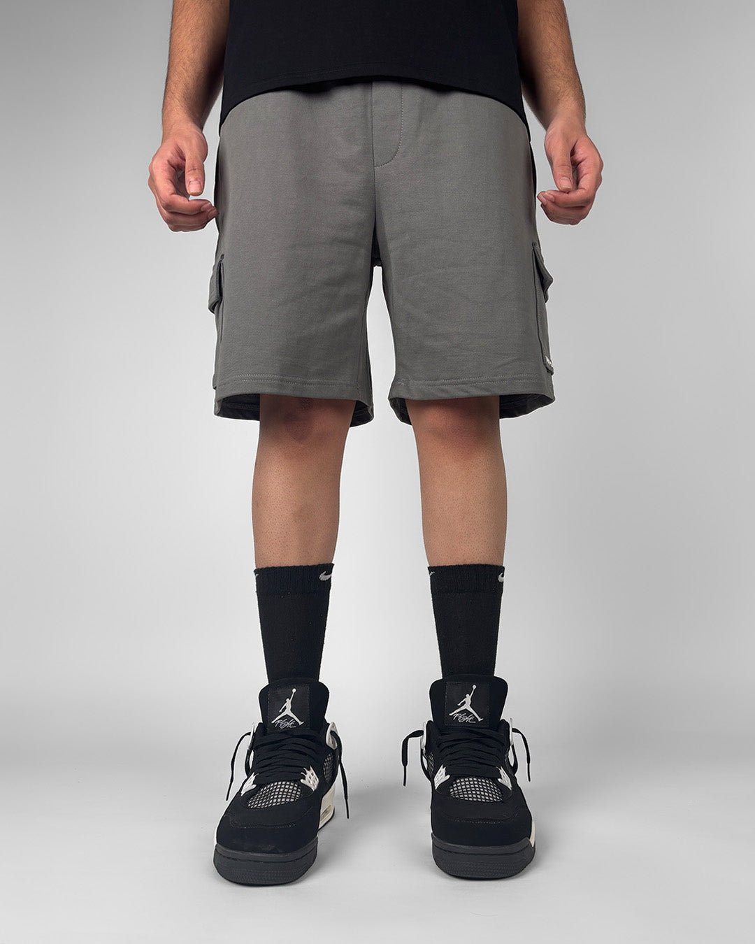 Dropzone Grey Cotton Shorts