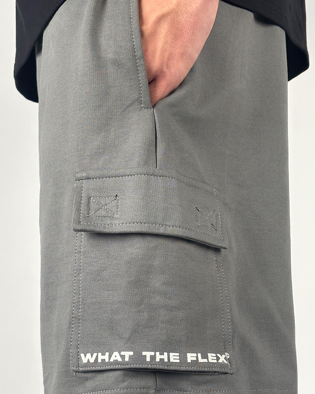 Dropzone Grey Cotton Shorts