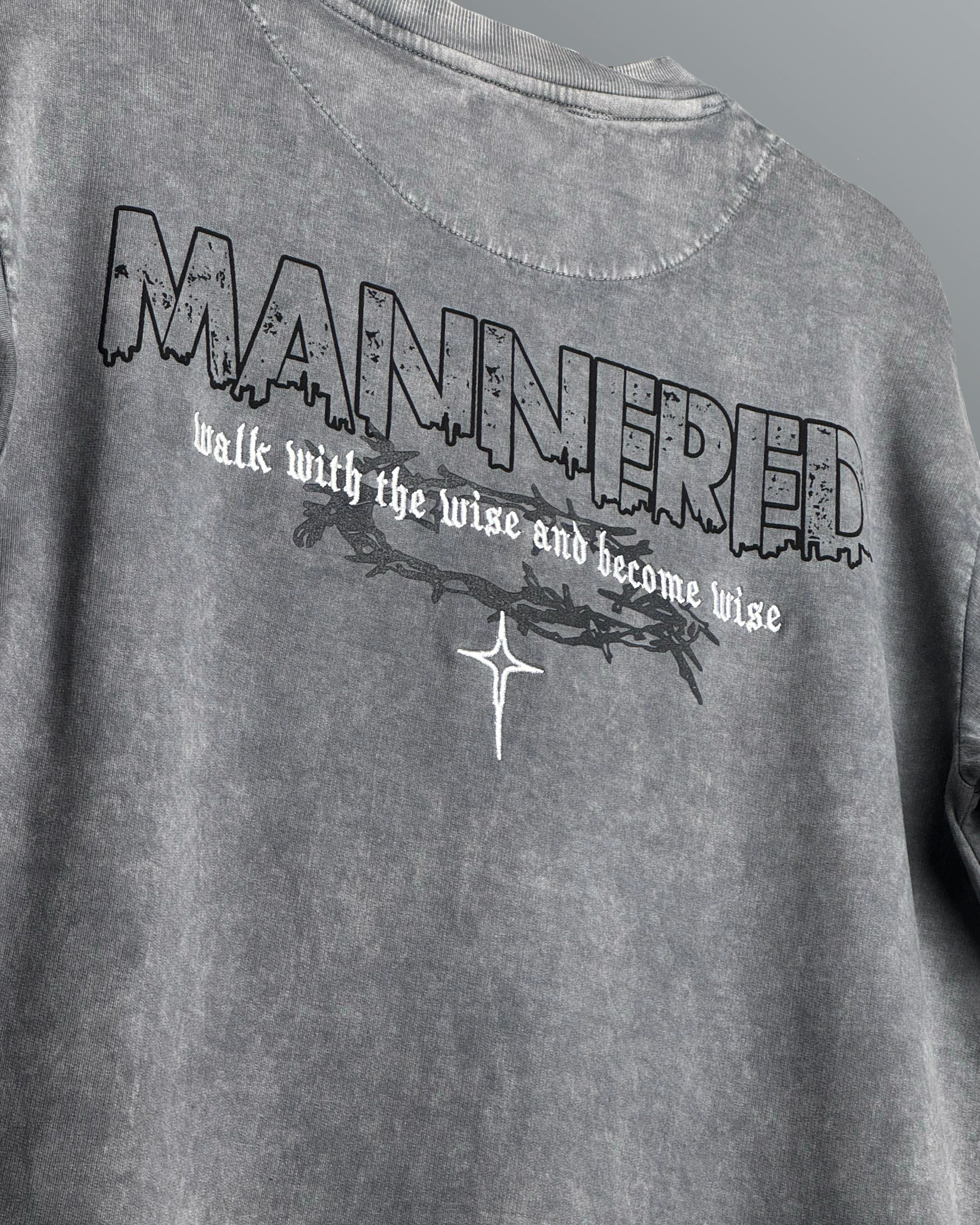 Mannered Grey Acid Wash T-Shirt