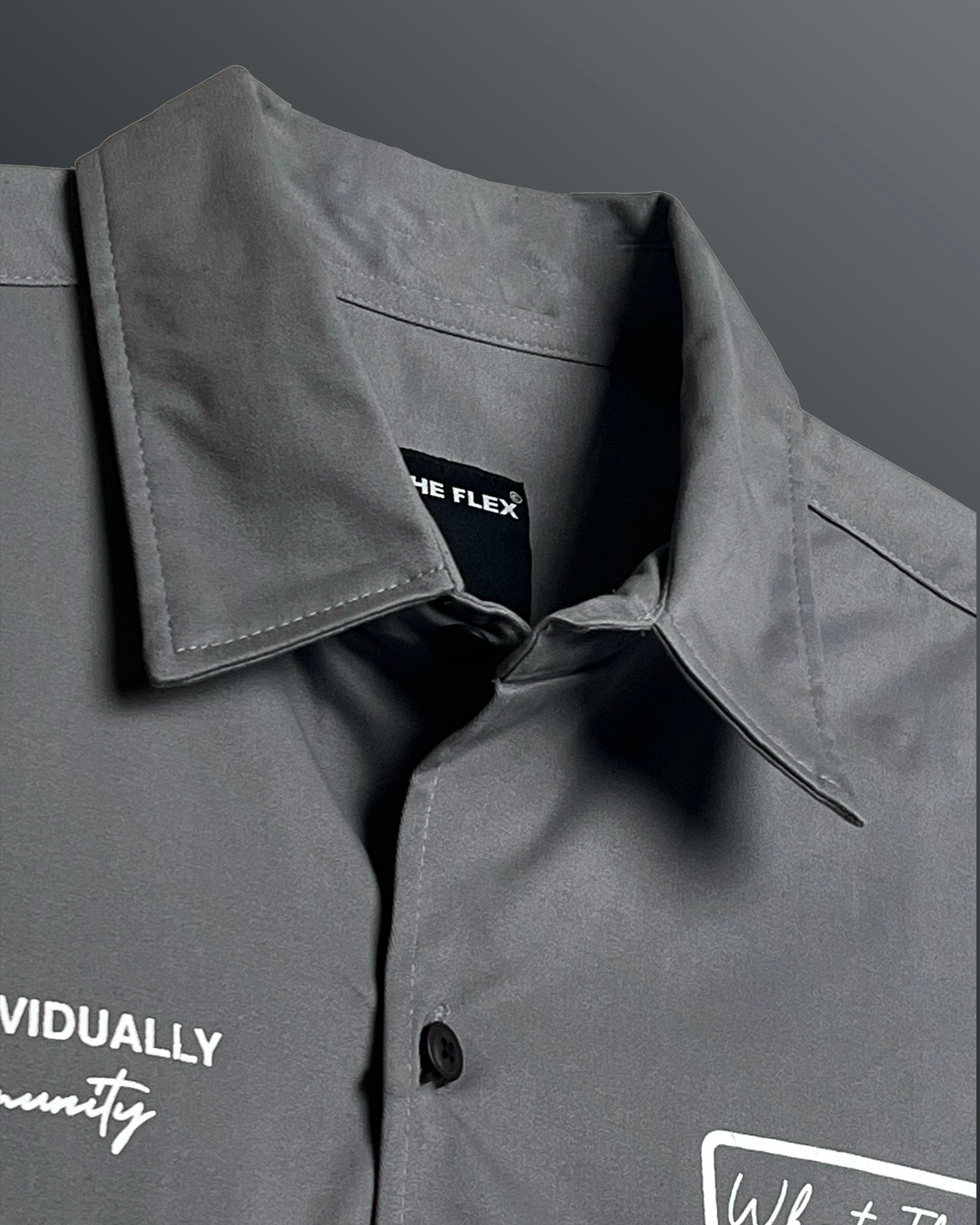 Futuristic Grey Cotton Shirt