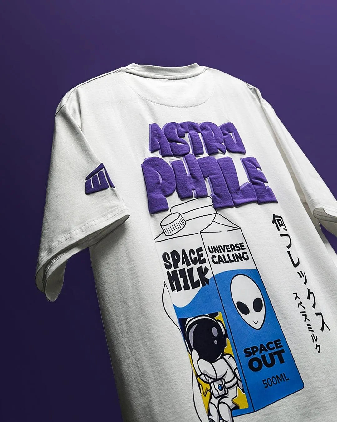 Space Milk White Oversized T-shirt