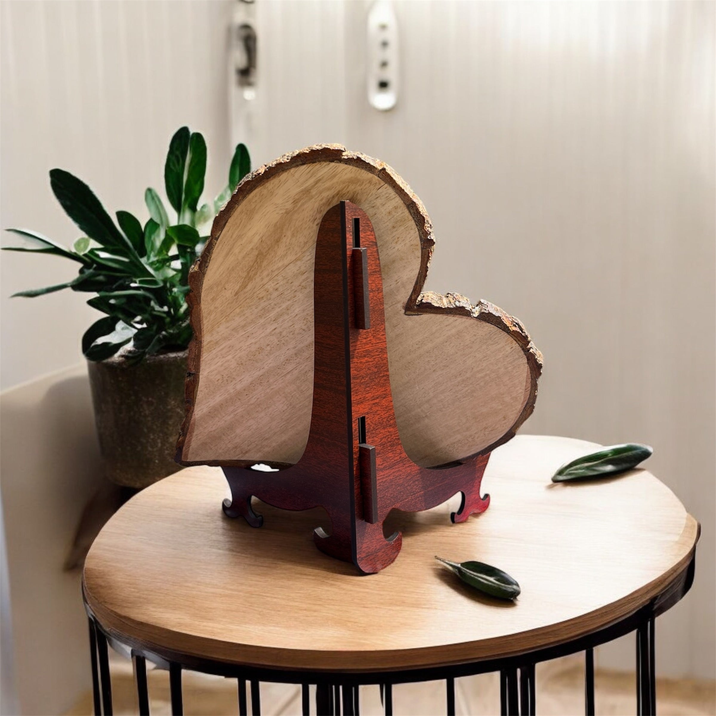 Personalised Natural Wood Heart Engraved Photo Frame