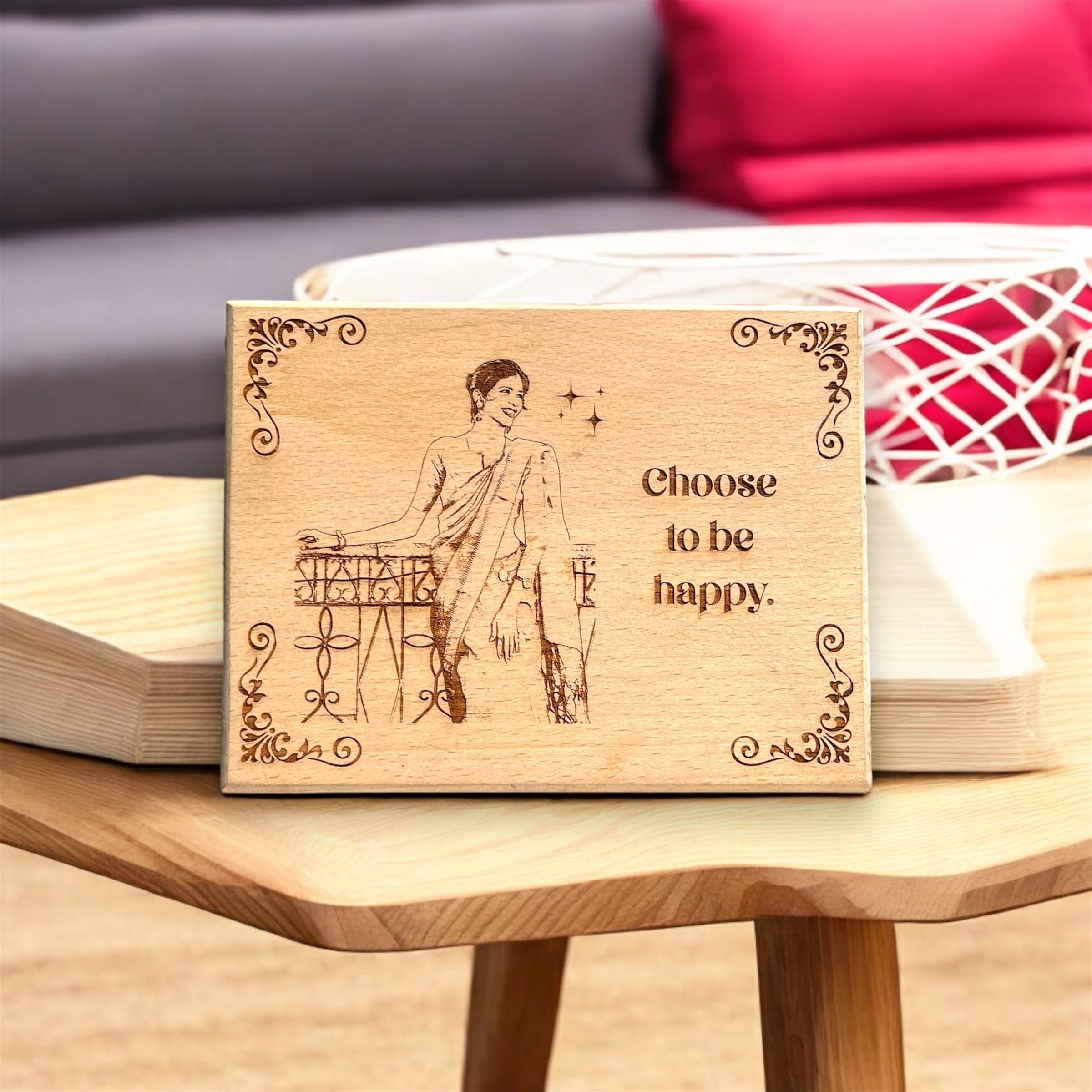 Personalised Rectangular Wood Engraved Photo Frame