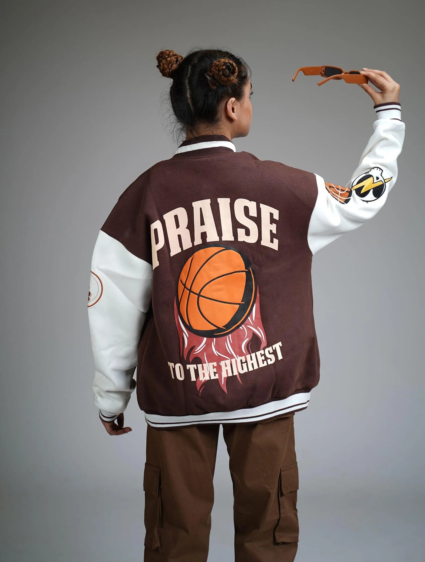 Praise To The Highest Brown Varsity Jacket