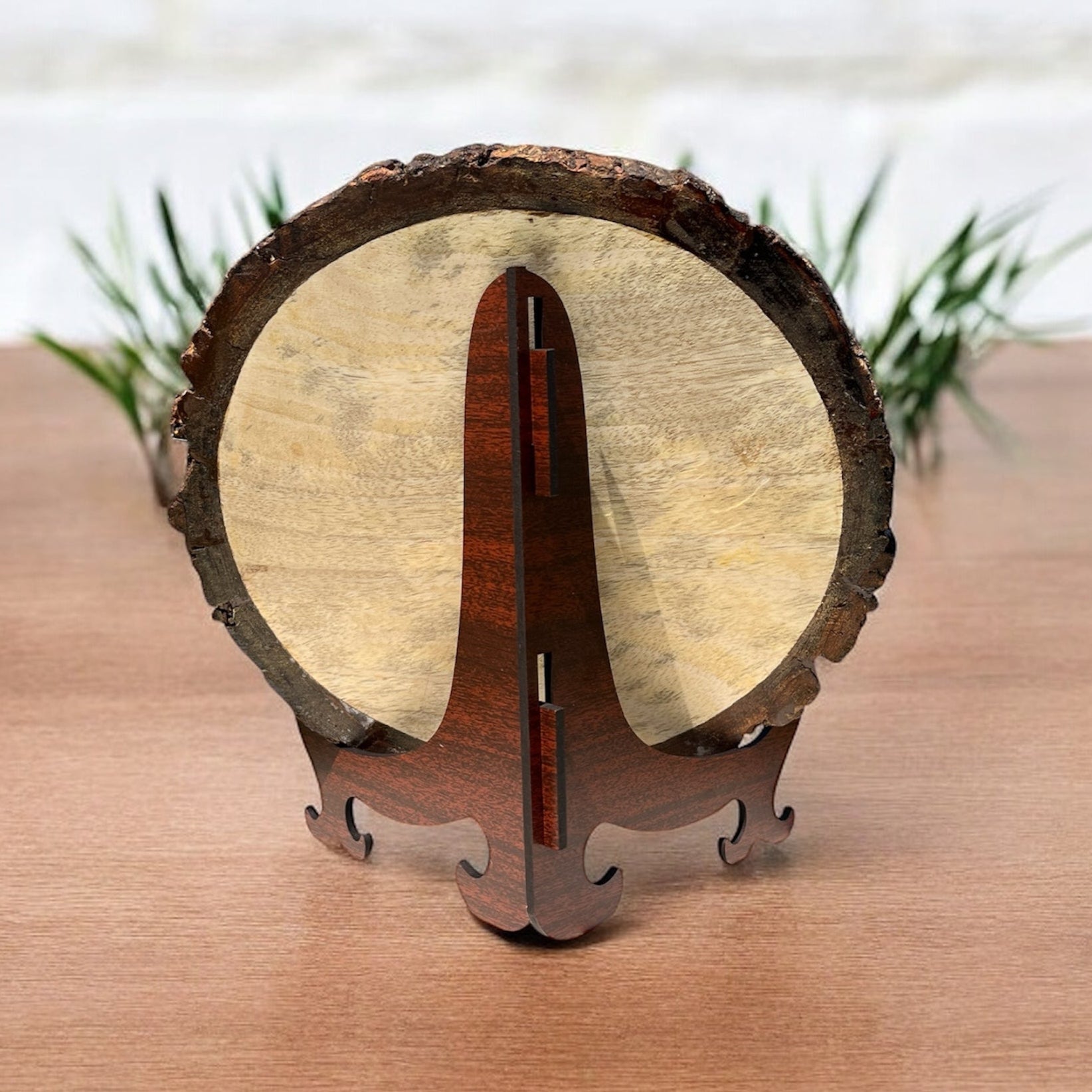 Personalised Natural Wood Round Engraved Photo Frame