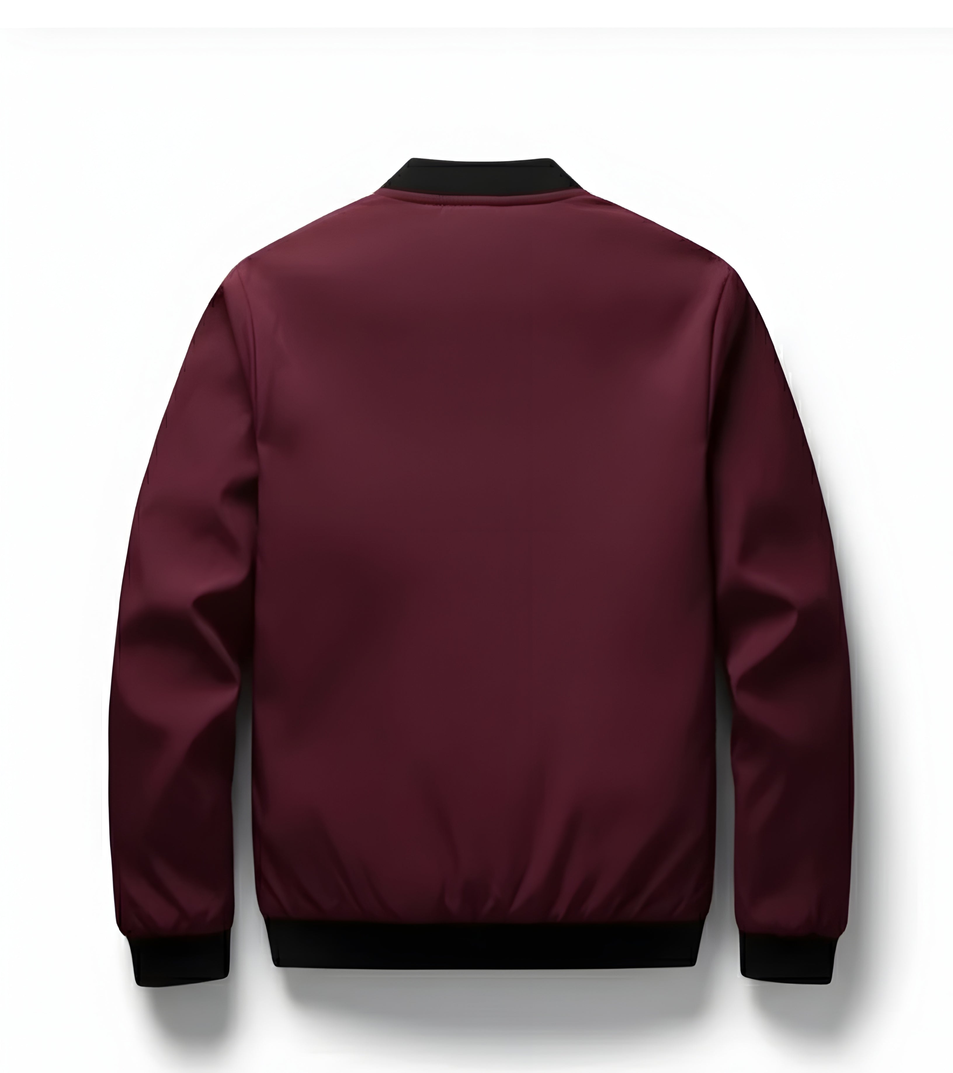 Men's Classic Maroon Bomber Jacket