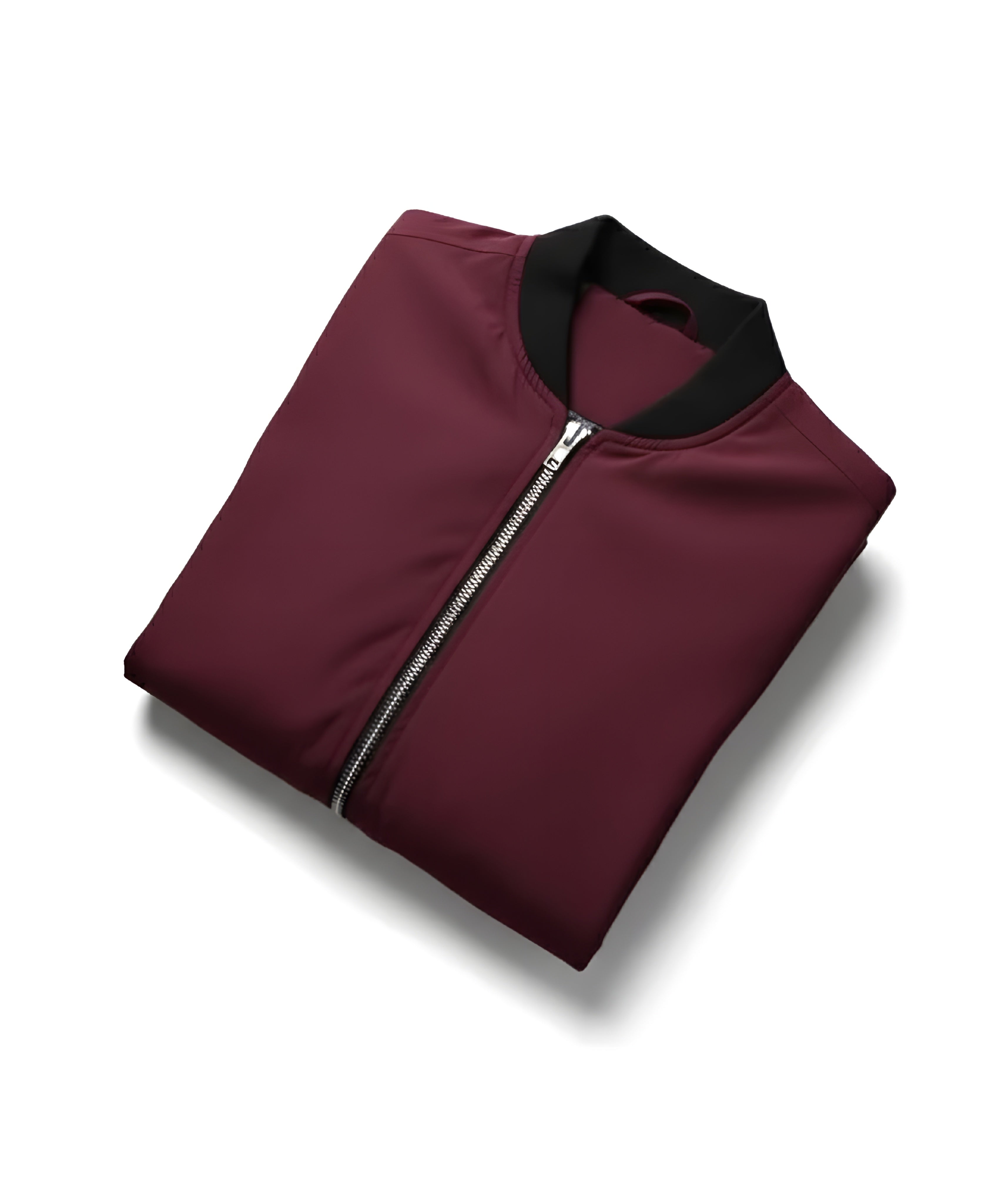 Men's Classic Maroon Bomber Jacket