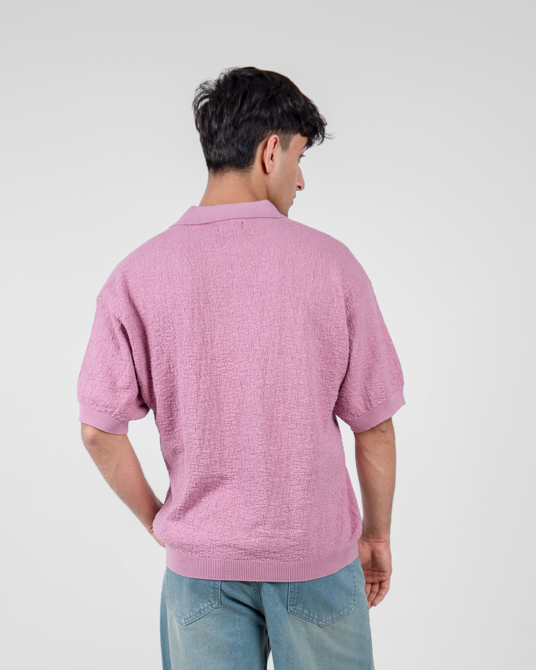 Pink Urban Knit Polo T-Shirt