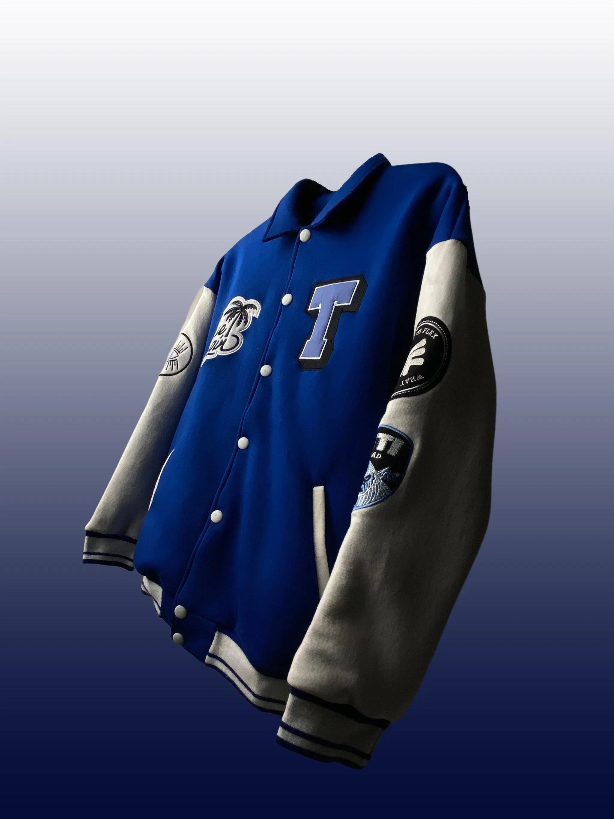 Run or Burn Blue Varsity Jacket