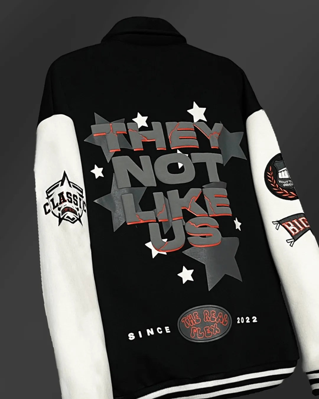 Rough Trade Black & White Varsity Jacket