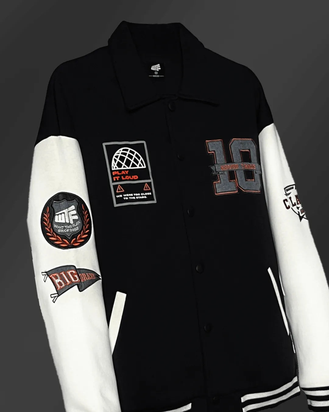 Rough Trade Black & White Varsity Jacket