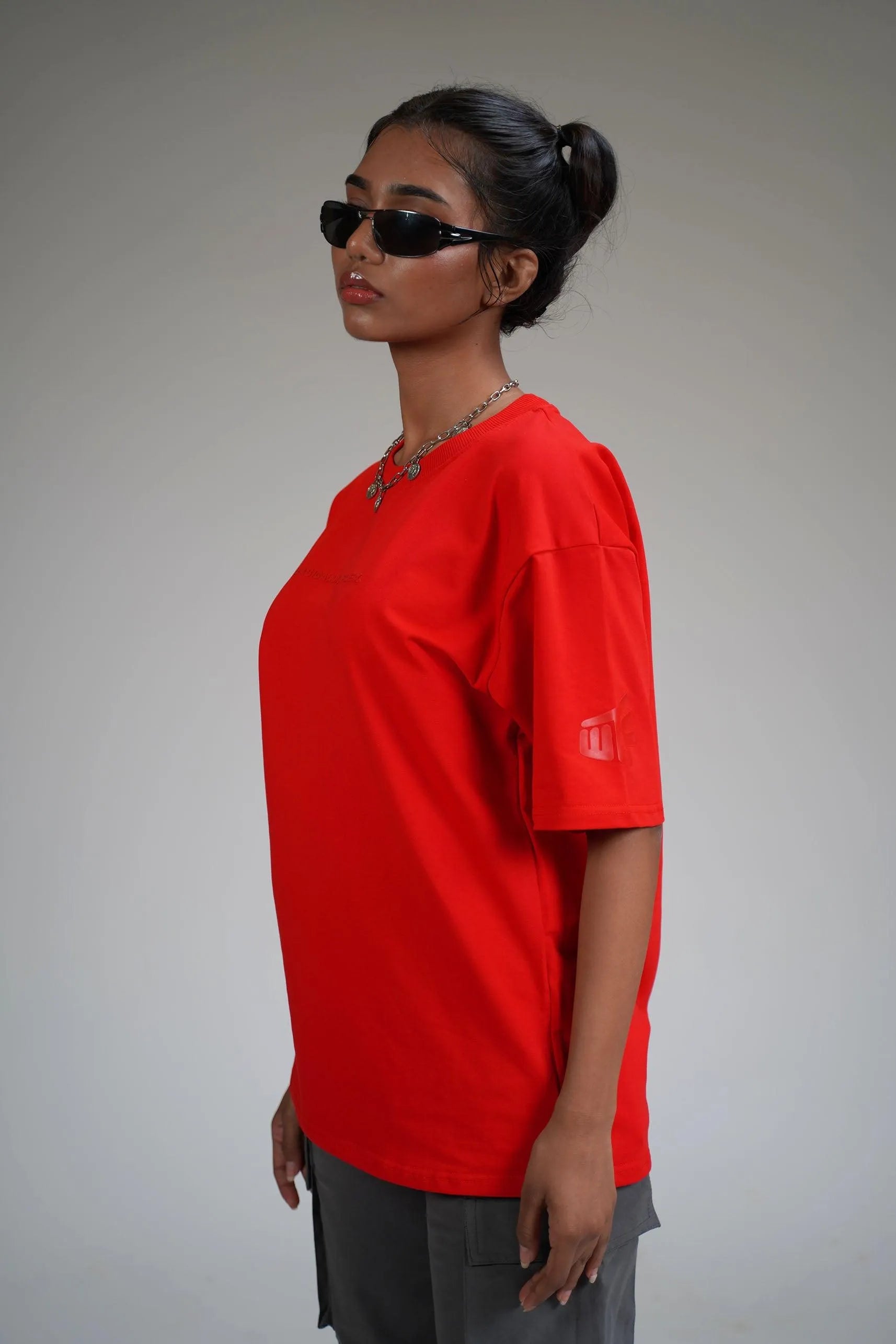 Basic Plain Red Heavyweight T-shirt