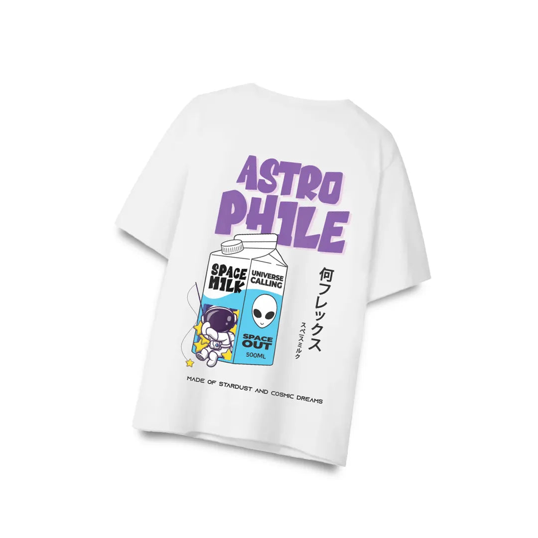 Space Milk White Oversized T-shirt