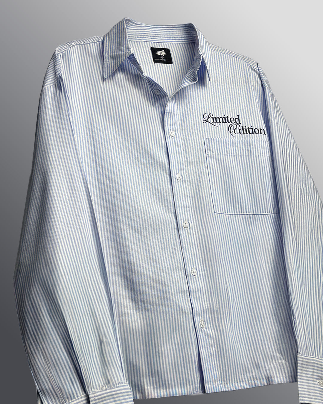 Twenties Blue and White Full Sleeves Striped Shirt