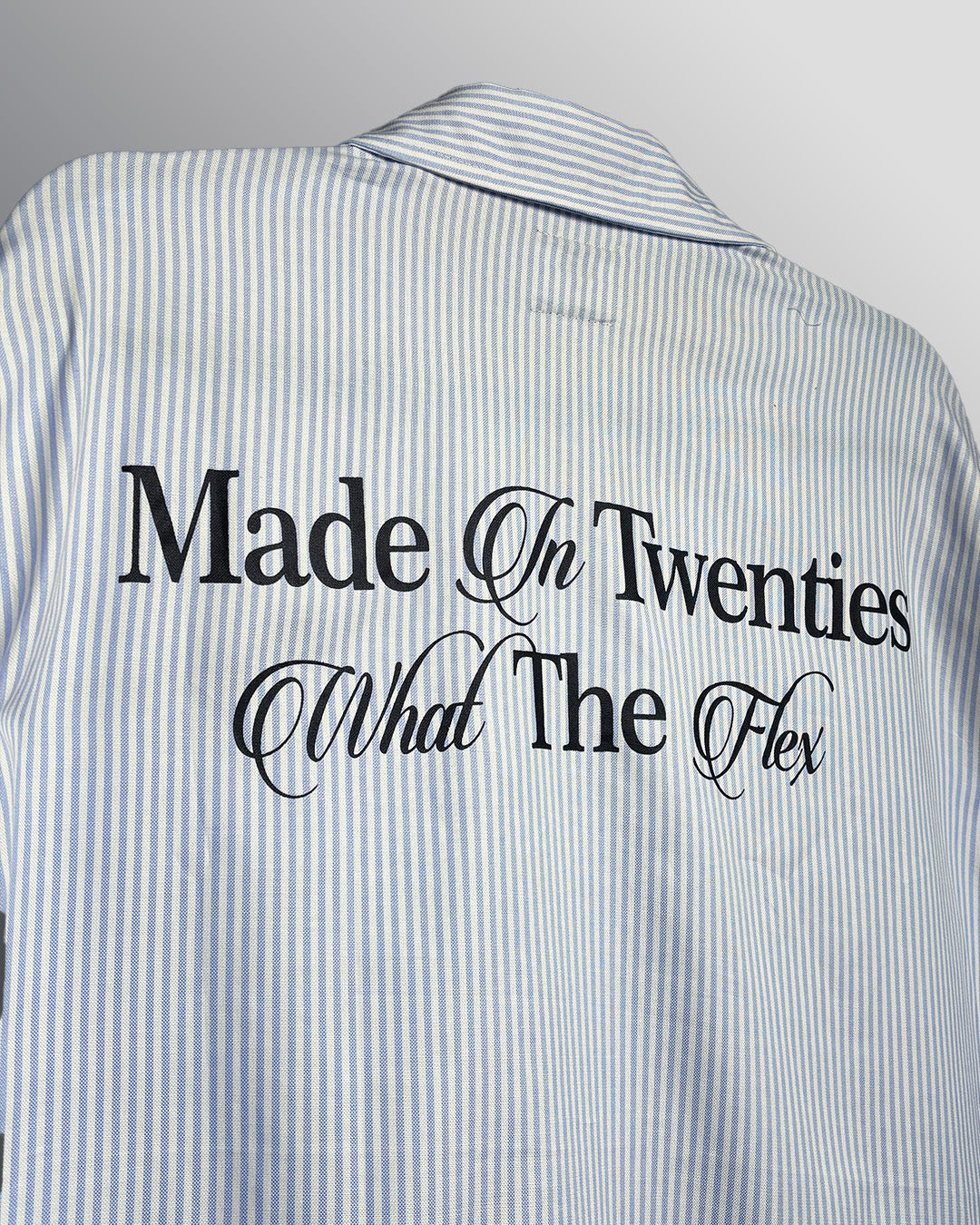 Twenties Blue and White Full Sleeves Striped Shirt