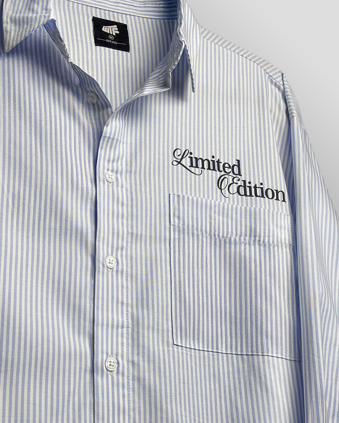 Twenties Blue and White Full Sleeves Striped Shirt